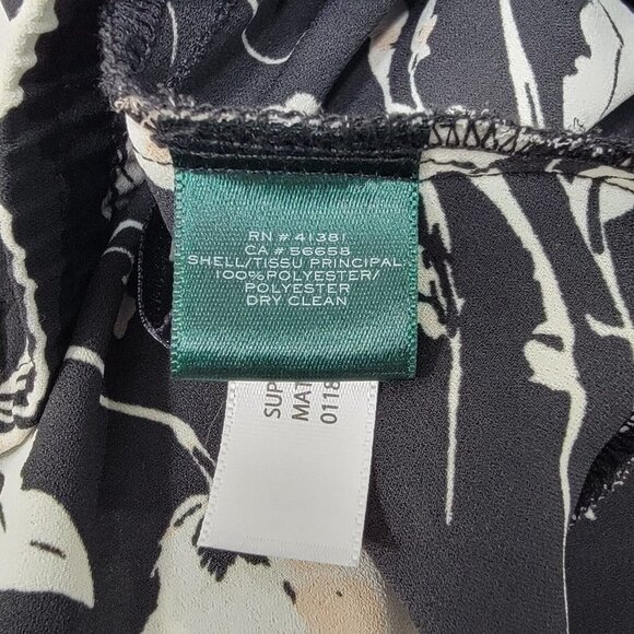 Ralph Lauren LRL Floral Midi Skirt Womens Size 1X Black Flowy Asymmetrical Hem - Picture 10 of 12